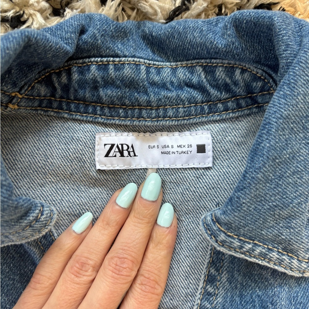 Zara Denim Cropped Shirt